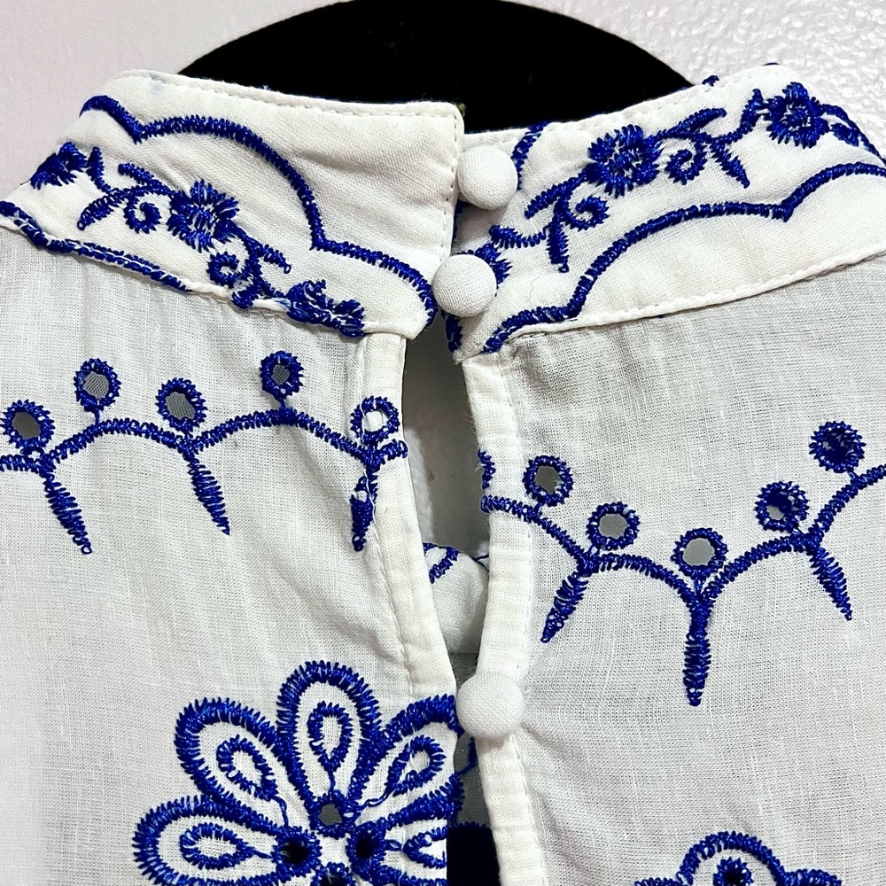 NWT ASOS Broderie Blouson Sleeve Midi Dress w/ Contrast Embroidery MSRP$260 - Picture 13 of 16